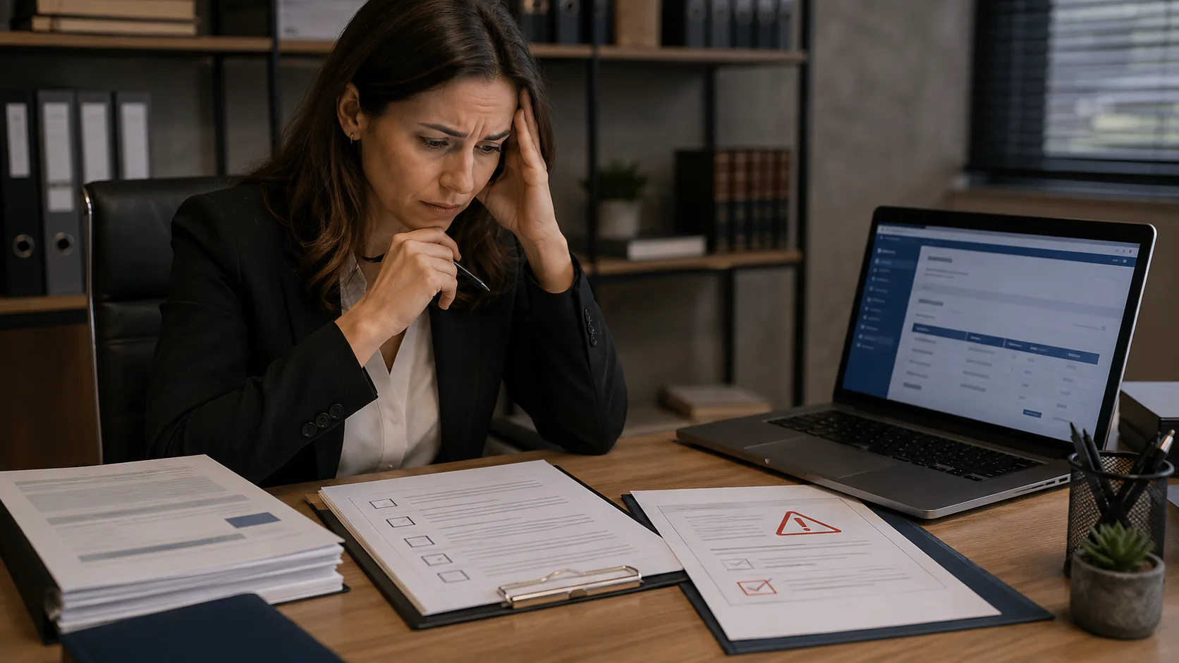 Documentos de habilitação sendo analisados em procedimento de licitação