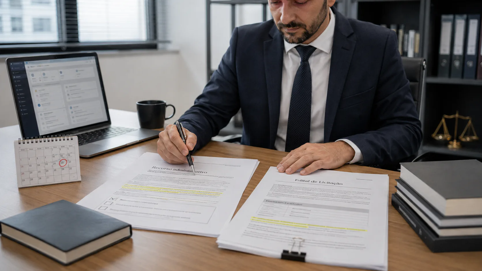 Documentos de edital e recurso administrativo em procedimento de licitação